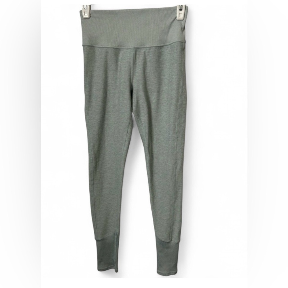 Alo Alosoft Heathered Light Green/Teal Leggings w Jogger Bottom Pants S